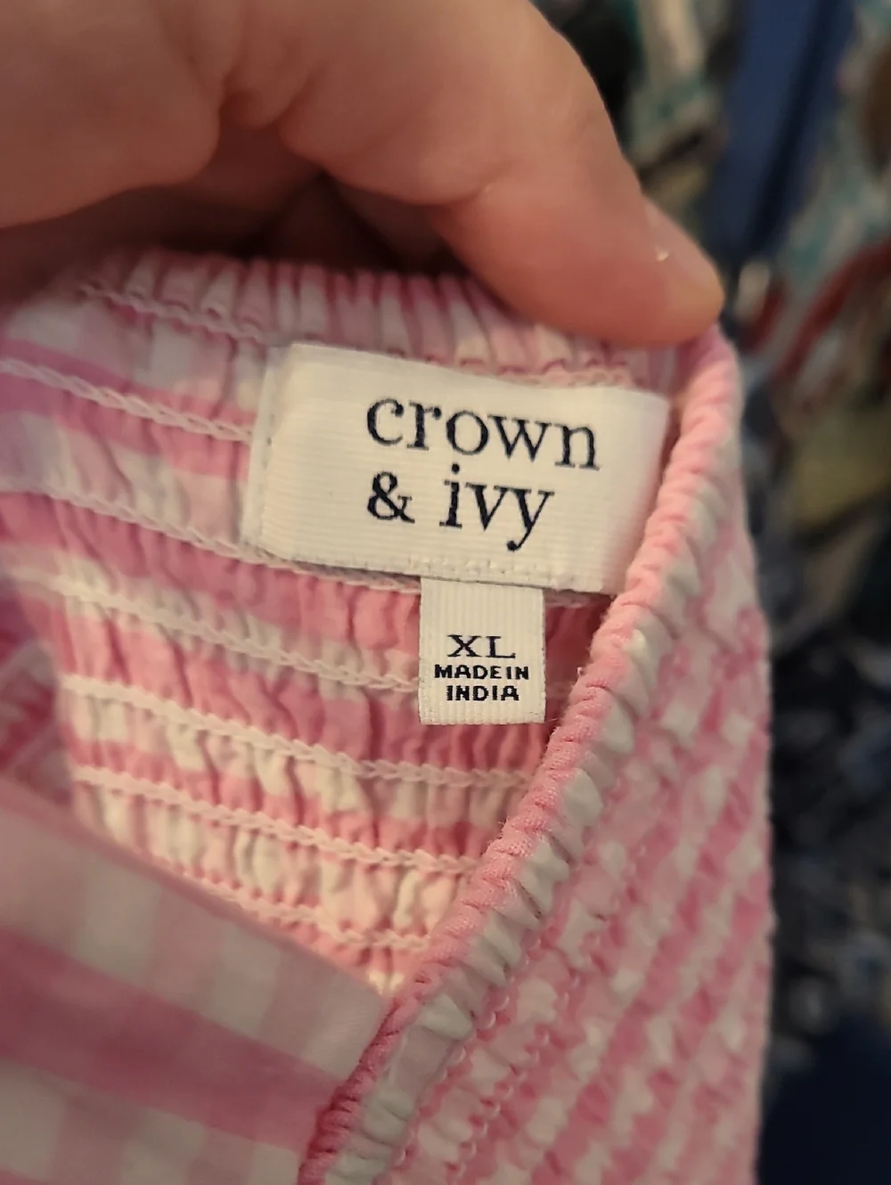 Crown & Ivy Tiered Gingham Maxi Dress Size XL Colorblock Cottagecore Cotton - Picture 9 of 12